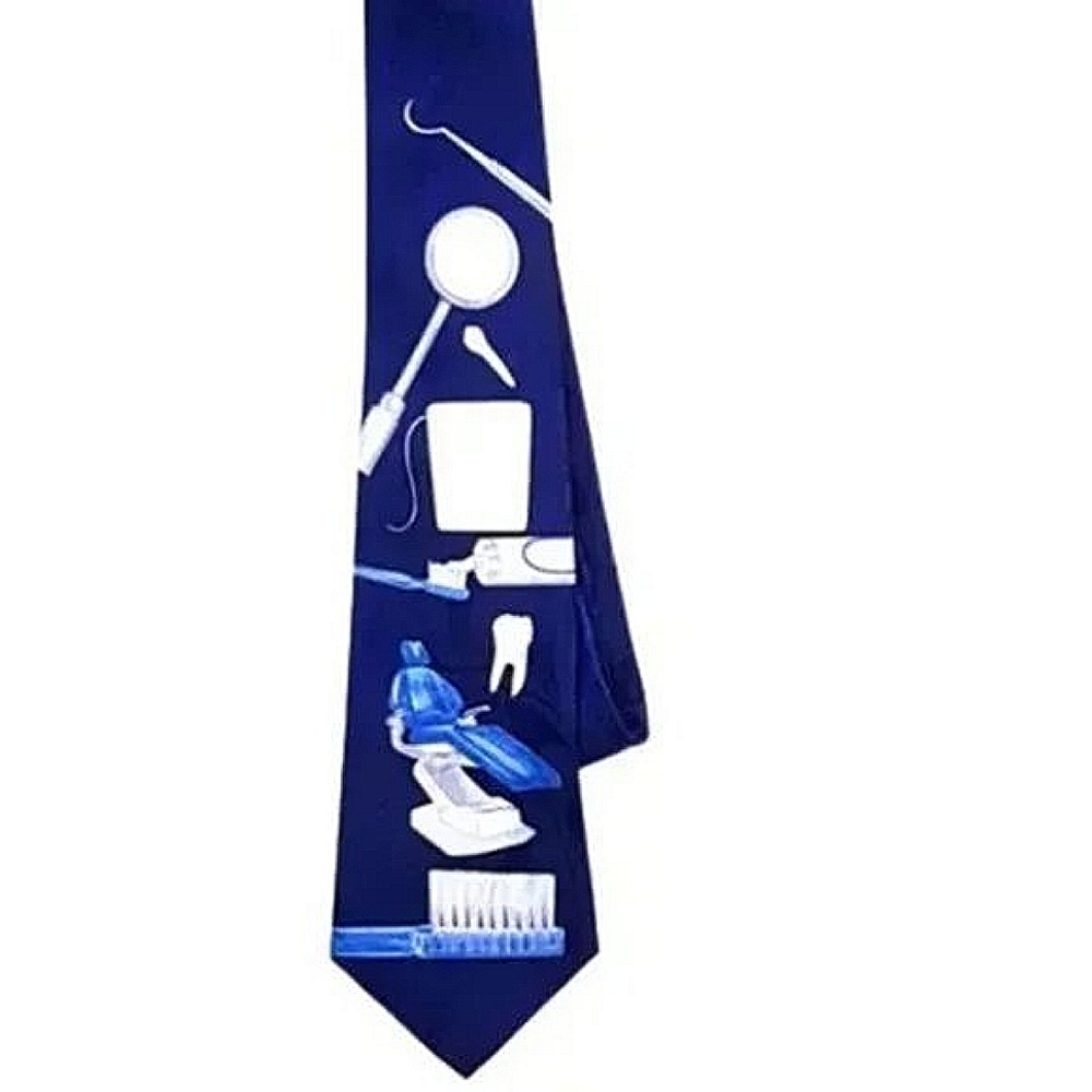 Mens Maximalist Grandpacore Eclectic Grandpa New Preppy Dentist Novelty Tie